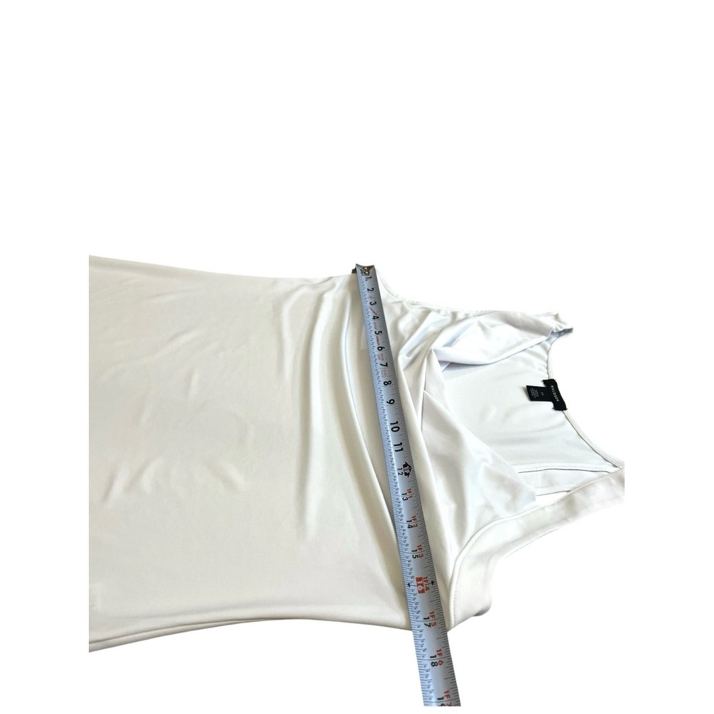 HALOGEN Draped Cowl Neck Sleeveless Top, Solid White, Size XS - Picture 6 of 9